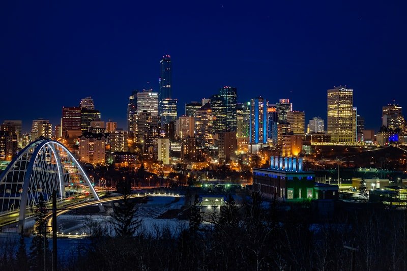 Edmonton skyline at night